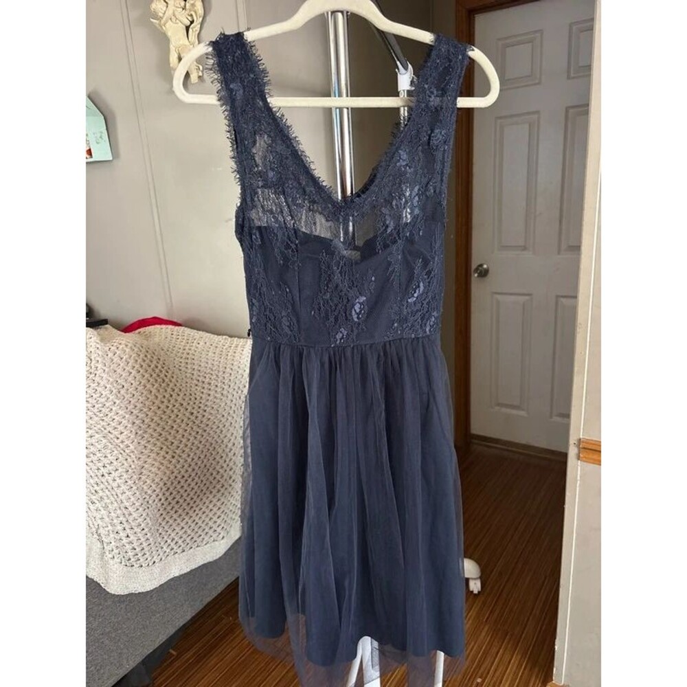 Navy blue lace Anthropologie dress size 0